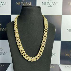 Collier à maillons personnalisé en argent et or, pierres brillantes, style hip-hop, chaîne de luxe, bijou élégant et tendance, cadeau unisexe - Product Image 2
