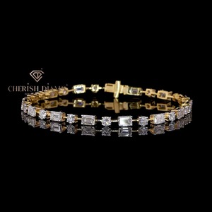 Bracelet tennis en diamants de laboratoire en or jaune 18 carats avec certification IGI, 16,94 carats, couleur F, clarté VVS, pour femme - Product Image 2