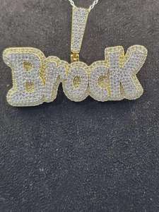 จี้ห้อยคอผู้ชายแบบฮิปฮอปประดับเพชรแล็บและมอสซาไนต์ VVS เงินแท้ 925  พร้อมสลักชื่อหรืออักษรย่อตามสั่ง - Product Image 6