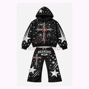 Conjunto Deportivo Informal de Dos Piezas, Sudadera con Capucha y Pantalones Deportivos Bordados Personalizados, Conjunto Deportivo para Entrenamiento Atlético para Hombre - Product Image 1