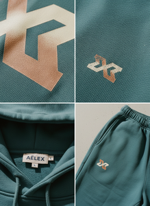 Custom Front Logo Heavyweight Polyester/Cotton Sweatpants Hoodie Tracksuit French Terry Regular <b>Fit</b> Jogger Sets Men's Sweat Suit - Product Image 2