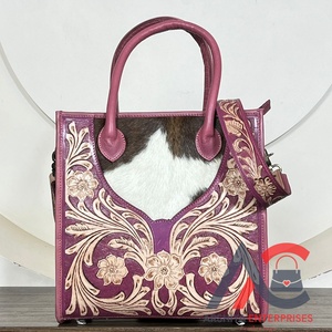 Nuevo Bolso Tote de Cuero Repujado Estilo Western para Mujer, Bolso de Mano con Diseño Floral, Bolso de Hombro Vaquero, Bandolera - Product Image 1
