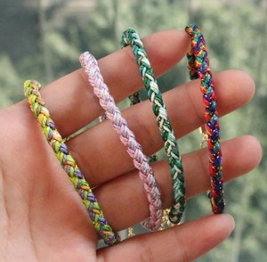 5Pcs <b>Adjustable</b> 5mm Thickness Colorful Braided Rope <b>Bracelet</b>,With Lobster Clasps,Minimalist Cords <b>Bracelet</b> - Product Image 2