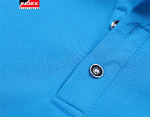 INDEX Men's <b>Blue</b> Solid Color Short Sleeve <b>Polo</b> <b>Shirt</b> Casual Regular Fit Knitted Fabric Button Design Breathable - Product Image 6