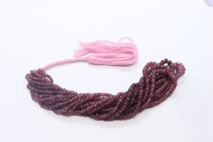 Cuentas redondas lisas de turmalina rosa natural, cuentas de piedras preciosas de turmalina en hebra para la fabricación de joyería, suministro al por mayor a granel, India. - Product Image 5