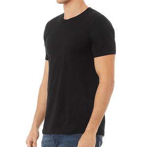 เสื้อยืดคอกลมผู้ชายผ้าฝ้าย 100% สีดำ พรีเมียม ฟิตเต็ด ไซส์ XS-XL - Product Image 5