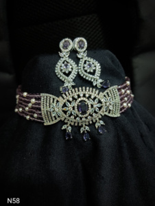 Ensemble de bijoux de mariée en diamant américain classique Collier et boucles d'oreilles en deux pièces pour mariage Style classique à la mode - Product Image 3