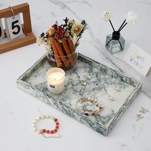 <b>Marble</b> Bathroom <b>Tray</b>,Pure Natural Vanity <b>Tray</b>,<b>Marble</b> <b>Tray</b> for <b>Kitchen</b> <b>Counter</b> Non-Ceramic/Non-Resin,Stone <b>Trays</b> Cyan Green - Product Image 4