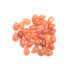 7mm 10mm Natural melocotón piedra lunar suave pera cabujón joyería de piedras preciosas fabricante tienda en línea ahora a precio de fábrica al por mayor - Product Image 1