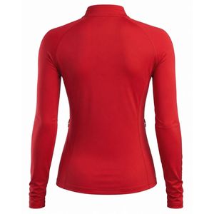 Red Women's Quarter Zip Long Sleeve <b>Athletic</b> Golf Shirt Lightweight Performance Sports Top Outdoor Training Wear Casual - Product Image 2