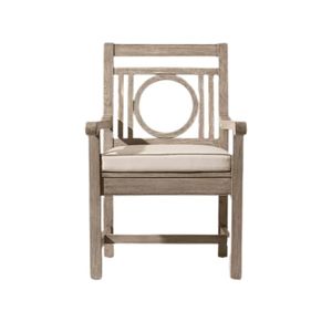 Silla de Comedor Rústica de Teca para Exteriores con Cojín de Espuma, Estructura de Madera Resistente y Patas Cónicas para Patio o Terraza - Product Image 2