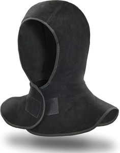 Gorro de Soldadura de Cuero Vacuno, Resistente a las Llamas, Protección para Cuello y Cabeza, Gorro de Seguridad Industrial - Product Image 1