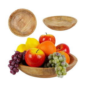 Bol décoratif en bois sculpté à la main, naturel, pour salade, bonbons, fruits, en vente - Product Image 5