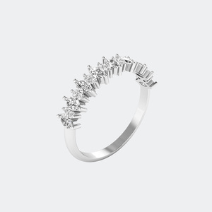 แหวนมินิมอลทรงมาร์คีส์ 0.55 กะรัต ฝังเพชรแบบครึ่งวงกลม - Product Image 5