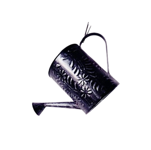 Arrosoir en métal élégant avec motif floral, finition peinte durable pour le jardinage, arrosoir décoratif anti-fuite - Product Image 1