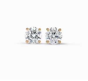 Classic Round Diamond <b>Stud</b> <b>Earrings</b> For Formal Gatherings Evening Functions And Claw Setting Unisex Everyday Wear - Product Image 1