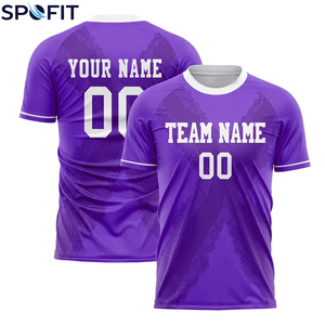 เสื้อฟุตบอลเปล่าแบบเรียบ OEM รับสกรีนโลโก้ เสื้อฟุตบอลขายส่งจำนวนมาก ผ้าโพลีเอสเตอร์ระบายอากาศได้ดี เสื้อฟุตบอลสั่งทำพิเศษ - Product Image 3