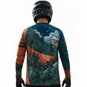 Maillot de VTT personnalisé en polyester, imprimé couleur, respirant, séchage rapide, léger, pour été et hiver, vêtements de sport disponibles à prix raisonnable - Product Image 2