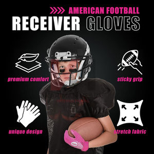 Gants de football américain ultra-adhérents avec paume en silicone, logo personnalisé, gants professionnels pour receveurs, équipement d'entraînement haute adhérence, vente en gros - Product Image 5