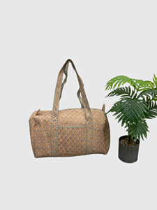 Sac de voyage matelassé en tissu à motif floral, fermeture éclair, grande capacité, sac de week-end - Product Image 1