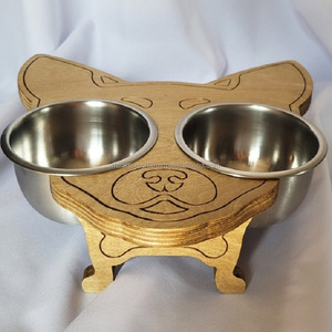 Estación de comida elevada grande para perros de 3 cuencos, alimentador de mascotas de madera de haya elevado moderno, cuenco colgante para perros, montable para grandes - Product Image 6