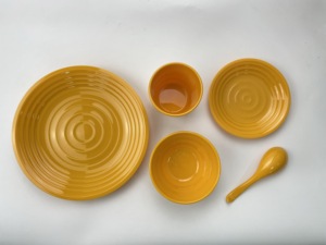 [Directo de Fábrica] Resina PGT resistente fabricada en Taiwán. Juego de cubiertos duradero y elegante: taza, tazón, plato, cuchara. - Amarillo solar - Product Image 5