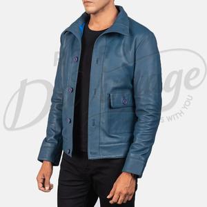 Blouson Bomber Urbain en Cuir Noir pour Homme avec Doublure Contrastante et Capuche Intégrée, Veste Extérieure en Véritable Peau de Mouton Zippée – Vente en Gros - Product Image 5