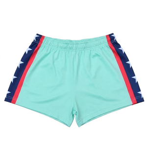 Shorts de rugby unisexes 100% polyester, logo imprimé personnalisé, couleur unie, design respirant pour femmes - Product Image 2