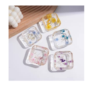 Modern Epoxy Resin Bowl Heart and <b>Square</b> Bowls <b>Set</b> Blue Speckled Red Interior Party Tableware Reusable 4 Pcs - Product Image 2