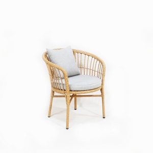 Iron <b>Flat</b> Rope Garden Chair-Durable Eco-Friendly Outdoor Seating with Plump <b>Pillows</b> and Tapered Legs - Product Image 2