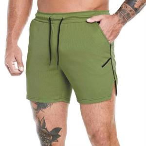 Shorts de sport pour hommes en toile 100 % polyester de haute qualité, écologiques, respirants, séchage rapide, couleur unie, logo personnalisé, taille élastique - Product Image 1