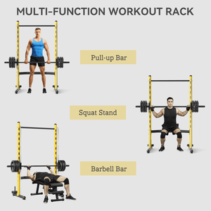 Rack per Squat Regolabile per Palestra Domestica, Attrezzatura Fitness Pieghevole con Cavi e Pesi, per Allenamento della Forza della Schiena, Personalizzabile in Legno - Product Image 3