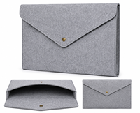 Bolsa de Fieltro Gris para Documentos, Carpeta de Archivos, Funda de Almacenamiento Portátil para Viajes y Uso en el Escritorio