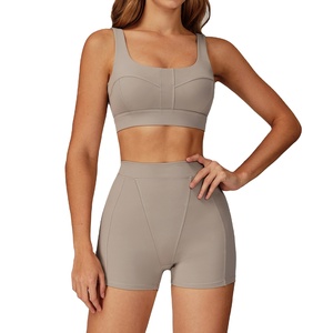 ชุดโยคะคอกลมรัดรูป ชุดกีฬาป้องกันการกระแทก ชุดวิ่งออกกำลังกายกลางแจ้ง ชุดโยคะ - Product Image 2