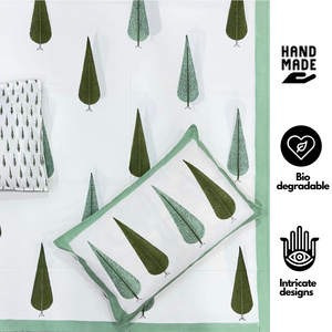 Ensemble de draps en coton imprimé artisanal de Jaipur, Inde, 3 pièces, taille King, 200TC, super doux, durable, écologique, pour la maison et l'hôtel - Product Image 2