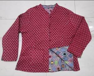 Chaqueta Reversible Acolchada de Algodón para Mujer, Estampada a Mano, Fabricante Mayorista de Boutique en India - Product Image 2