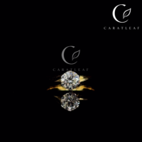 Bague solitaire en or 18 carats avec diamant créé en laboratoire pour femme, bague de fiançailles romantique certifiée IGI, taille brillant