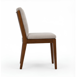 Chaise de salle à manger moderne en teck massif, chaise de salle à manger rembourrée, mobilier de luxe pour restaurant, hôtel, café, villa - Product Image 3