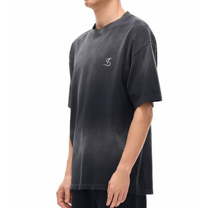 Camiseta con Diseño de Logotipo Personalizado para Adultos, Camiseta con Efecto Desgastado por el Sol, Servicio OEM, Ropa de Verano, Camiseta de Manga Corta para Hombre - Product Image 3