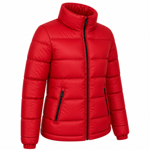 Custom Solid Color Women Puffer Jacket Warm Windproof <b>Stand</b> Collar Winter <b>Coat</b> Down Alternative Padding Bubble Outerwear Item - Product Image 3