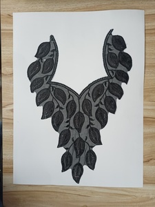 Custom Made Honey Lace Organza Canvas Embroidered Sequins <b>Sew</b>-<b>On</b> Neck Pieces <b>Patches</b> Apparel Home Textiles Fashion Designers - Product Image 4