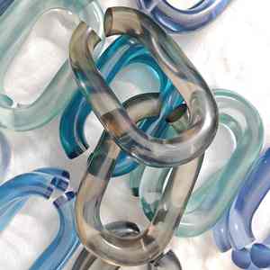 Chaîne en acrylique faite à la main, chaîne en résine acrylique rétro colorée, chaîne à maillons épais amovible - Product Image 5