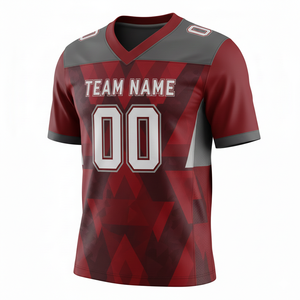 Custom Sublimated Breathable Anti-UV Mesh American Football Uniform Jersey Shorts Set Front Logo Position 100% Polyester - Product Image 5