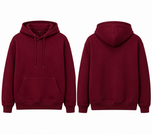 Sudadera con Capucha Color Borgoña para Hombre, 400 GSM, Corte Regular, 100% Algodón, Diseño con Bolsillo, Ropa Casual de Invierno - Product Image 3