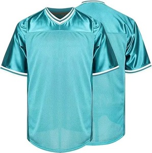 Maillot de rugby rétro ample en maille respirante, style tendance, manches courtes, confortable à porter, maillot de football américain, best-seller - Product Image 1