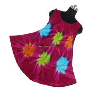 Vestido Largo de Verano 2026, Nuevo Estilo, Tie Dye, para Mujer, Elegante, 100% Rayón, Cuello Redondo, Sin Mangas - Product Image 5