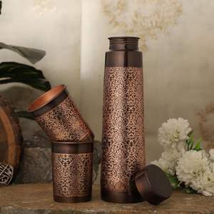 Bouteille d'eau en cuivre personnalisable avec logo couleur, pour usage promotionnel, bienfaits pour la santé, impression émaillée, anti-fuite, à boire directement - Product Image 6