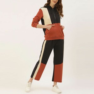 Survêtement d'hiver pour femme 100% coton et polyester, à capuche, avec logo personnalisé, respirant, coupe ajustée, écologique, professionnel OEM ODM - Product Image 2