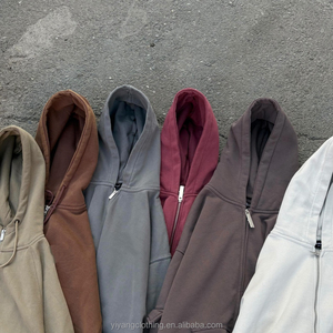 Custom Street Wear <b>Zip</b> Up Hoodie Unisex Lightweight Cotton Full <b>Zip</b> <b>Hooded</b> Boxy Sweatshirt Classic Hoodie Direct Manufacture - Product Image 5