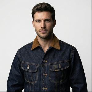 Spring And Autumn New <b>Men's</b> Casual Loose <b>Work</b> Coat Trendy Hole Denim Jacket Trucker Jackets <b>Jeans</b> Jacket <b>Men</b> - Product Image 2